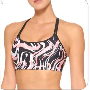 Marble Swirl Print Strappy Bra. DKNY Size XS